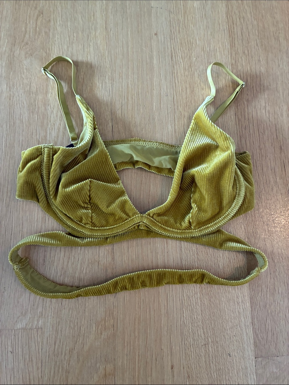 Urban Outfitters Out From Under Olive Velvet Underwire Bralette